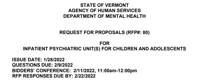 DMH Seeks New Pediatric Psych Ward